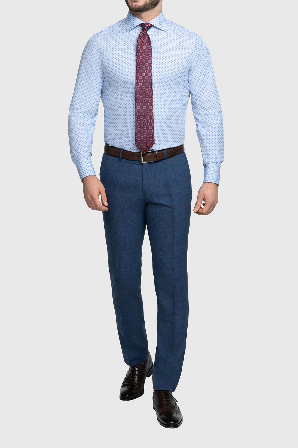 Сорочка мужская TR23E/05/0114 slim fit, голубой, хлопок