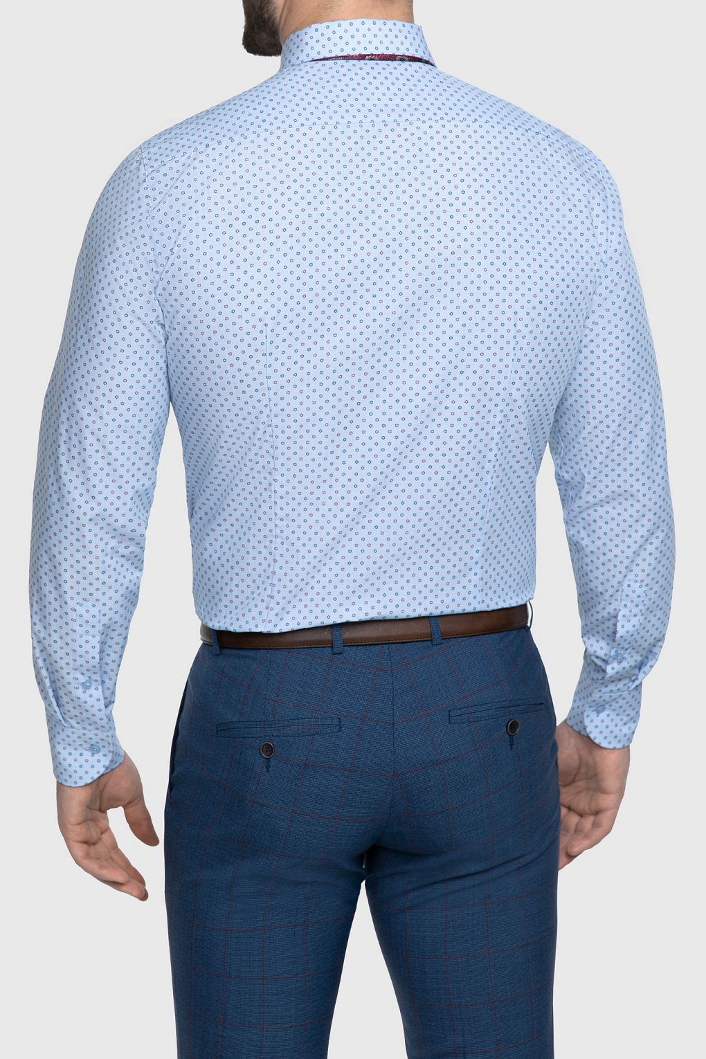 Сорочка мужская TR23E/05/0114 slim fit, голубой, хлопок